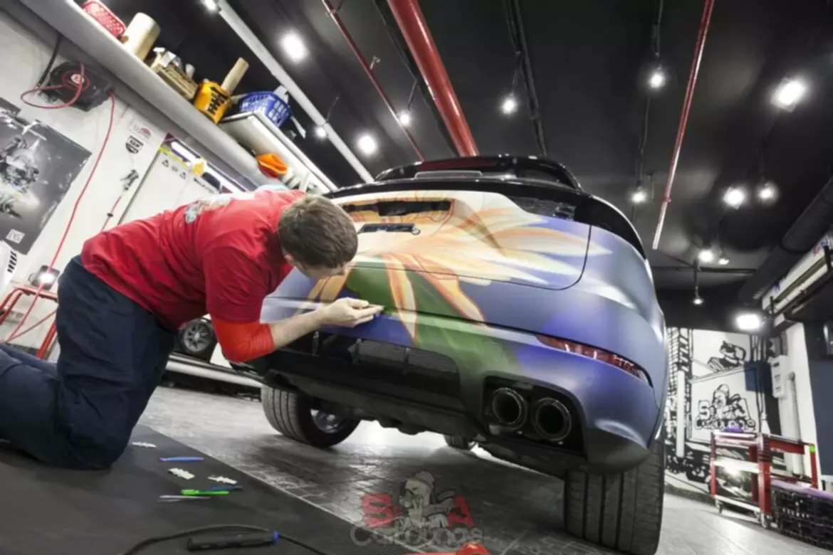 Винилография для Porsche Cayenne в нашем Детейлинг центре SA carlounge 